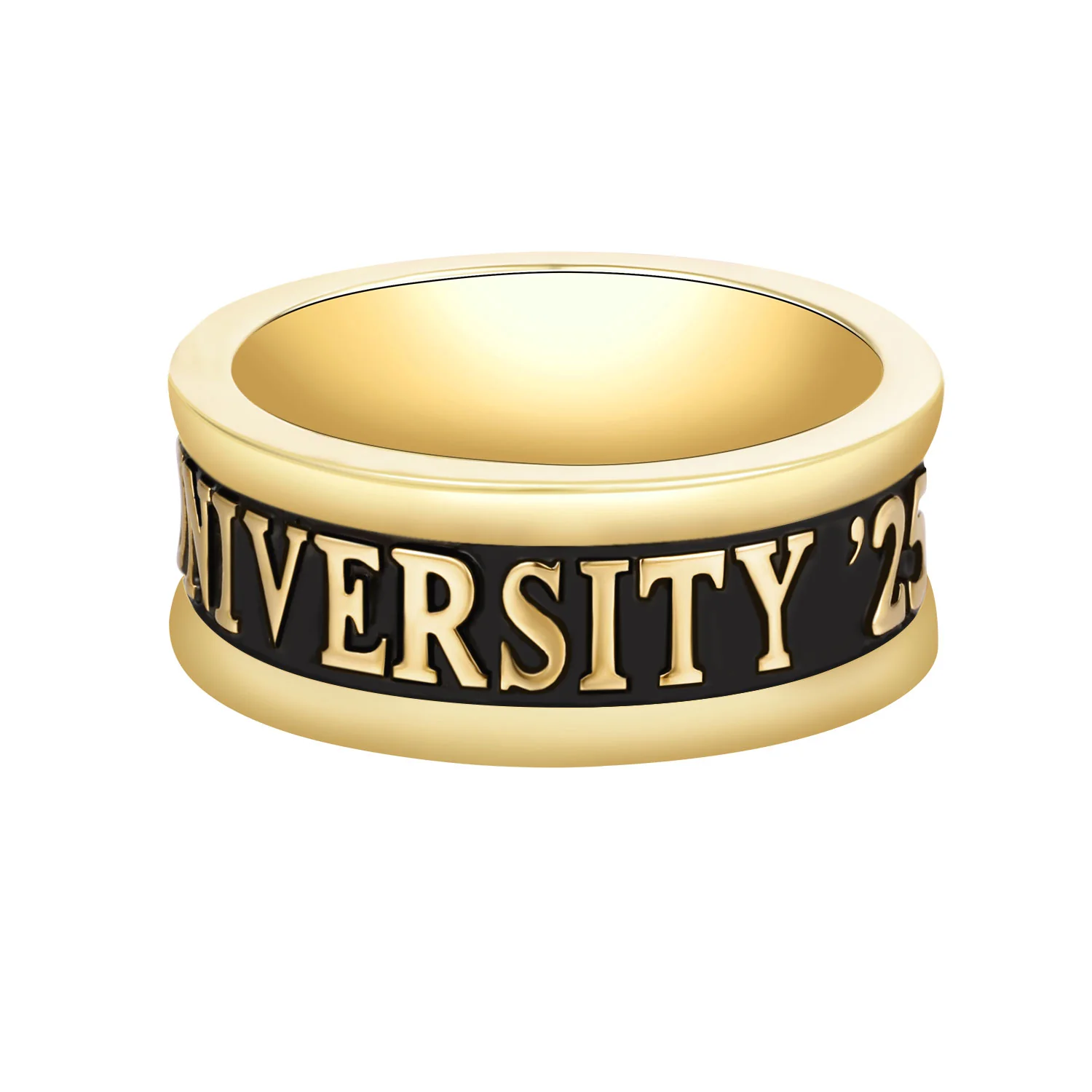 Men's 14K Gold Plated Personalized Graduation-Class Band Ring - Image 3