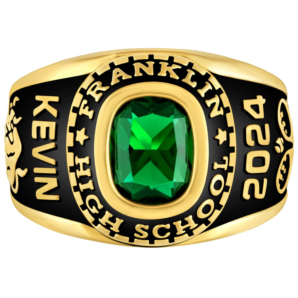 Men's 18K Gold over Sterling Traditional Class Ring - Image 2