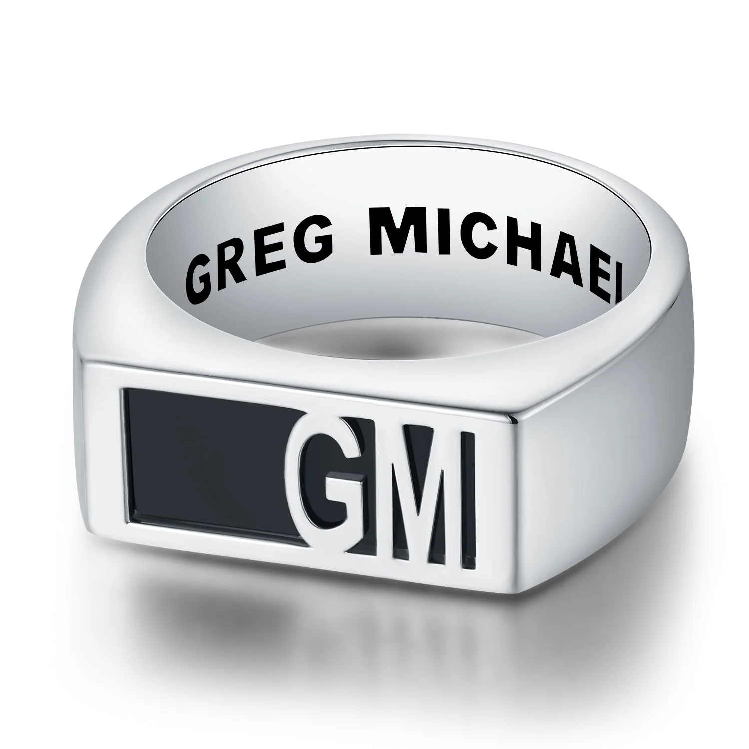 Men's Celebrium Modern Monogram Signet Opaque Stone Ring - Image 3