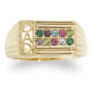 Men's Family Birthstone DAD Ring - Image 2