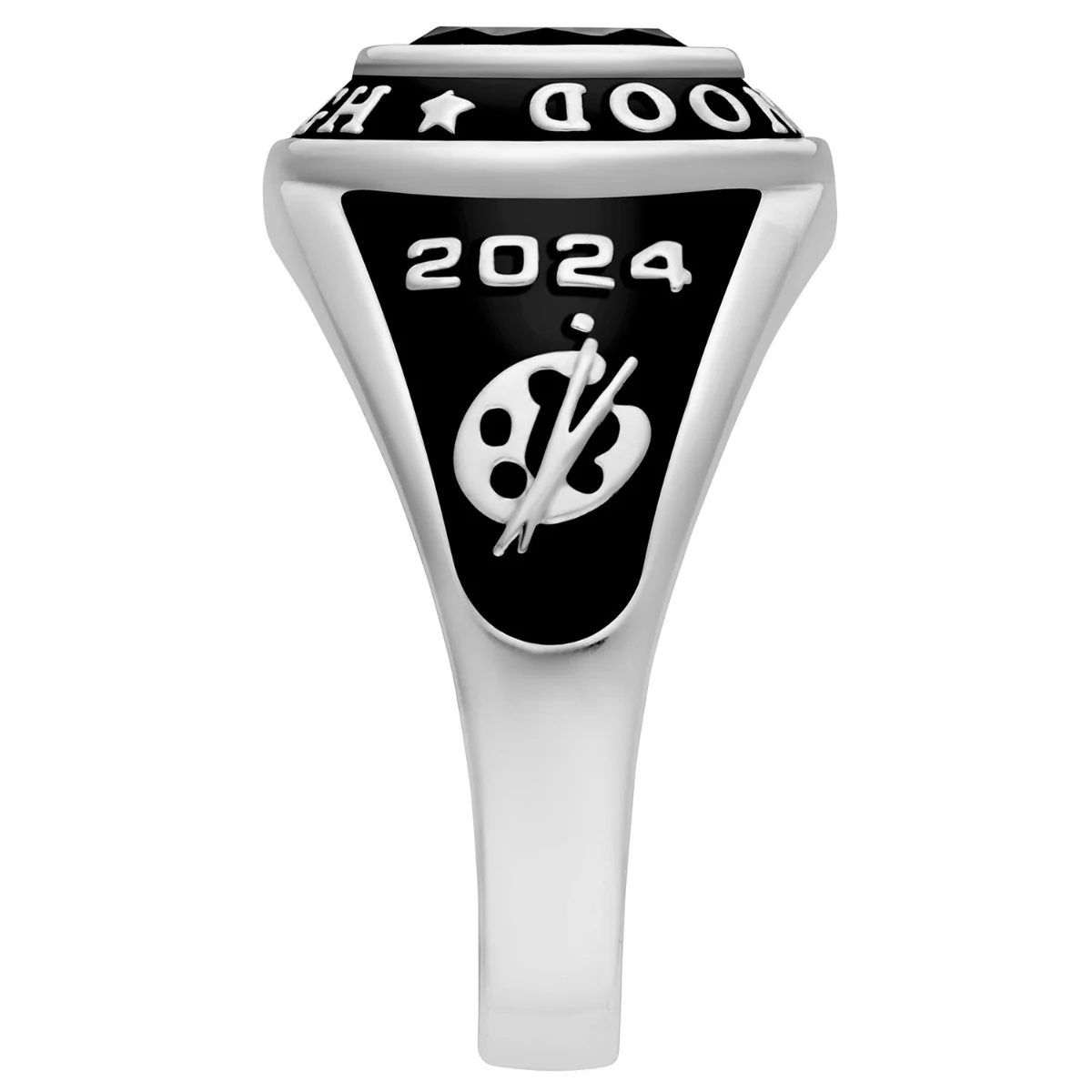 Men's Sterling Silver Mid-Size Traditional Oval Stone Class Ring - Image 4