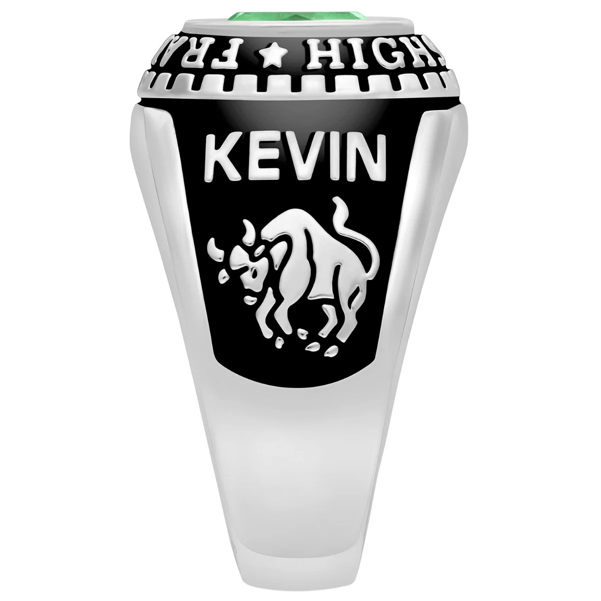 Men's Sterling Silver Traditional Stone Class Ring - Image 4
