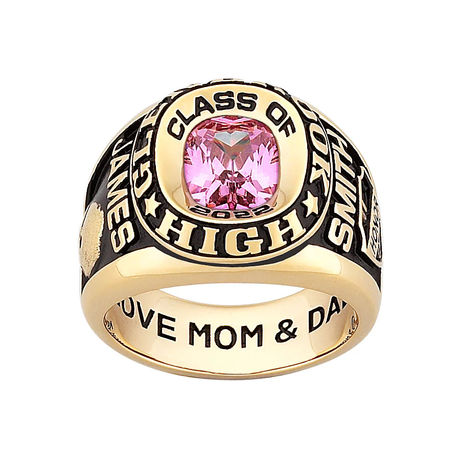 Men's Yellow CELEBRIUM Double Row Traditional Class Ring - Image 2