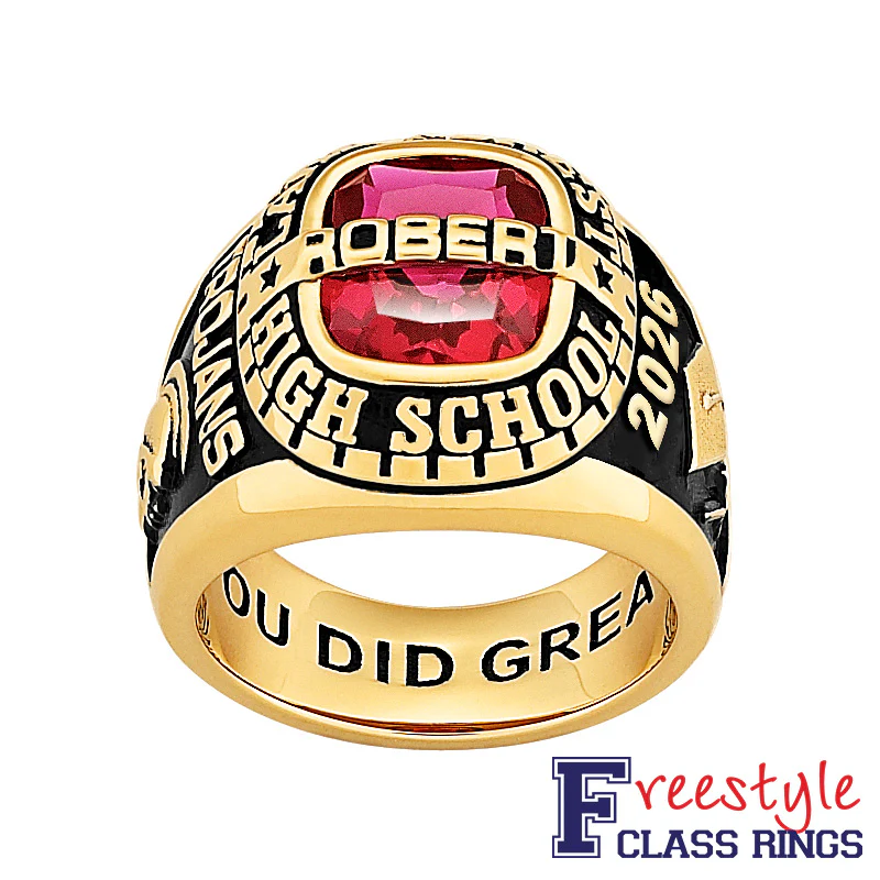 Men's Yellow CELEBRIUM Personalized-Top Traditional Class Ring - Image 2