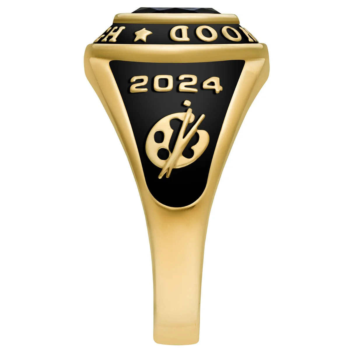 Mens's 18K Over Sterling Mid-Size Traditional Oval Stone Class Ring - Image 4