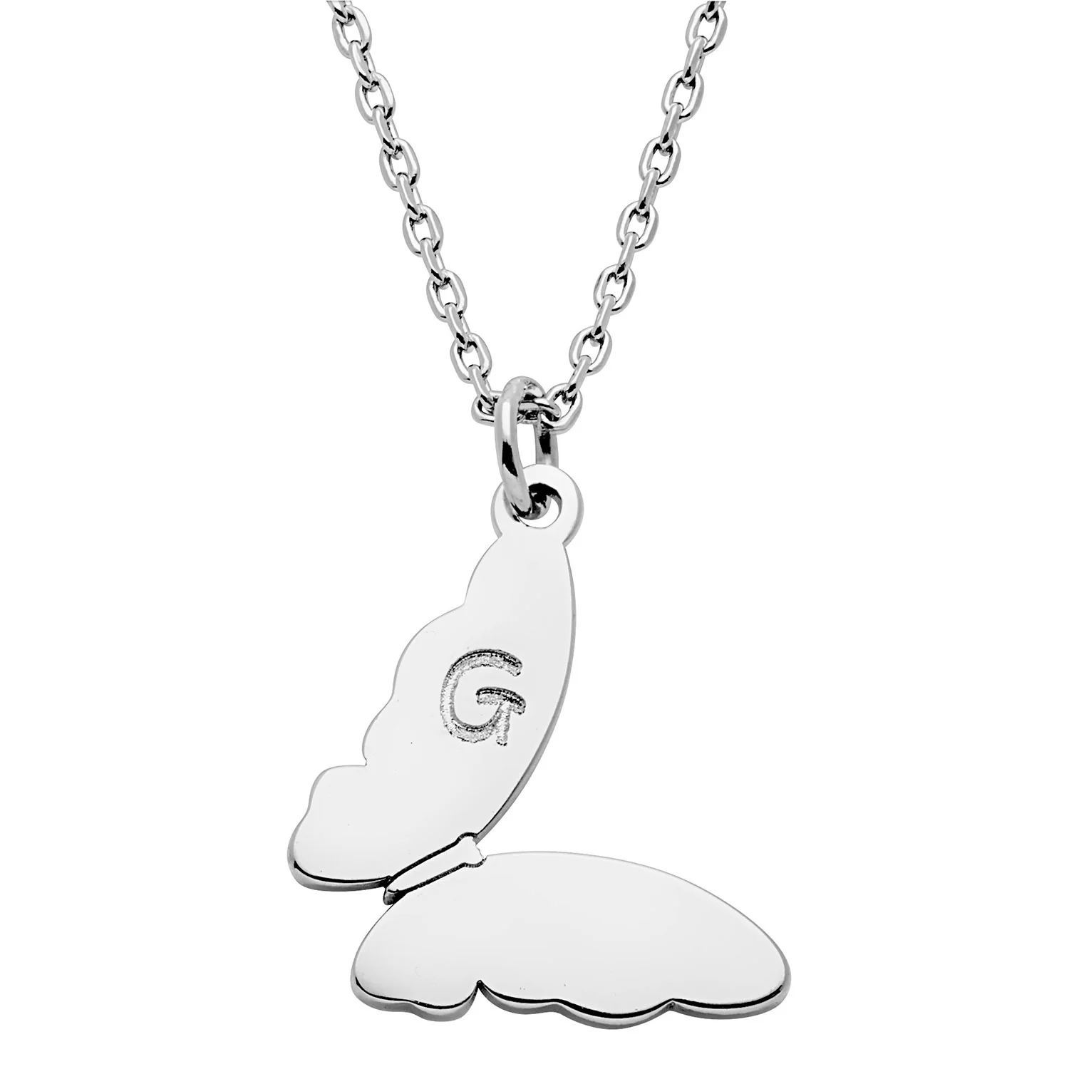 Mini Butterly with Engraved Initial Necklace - Image 2
