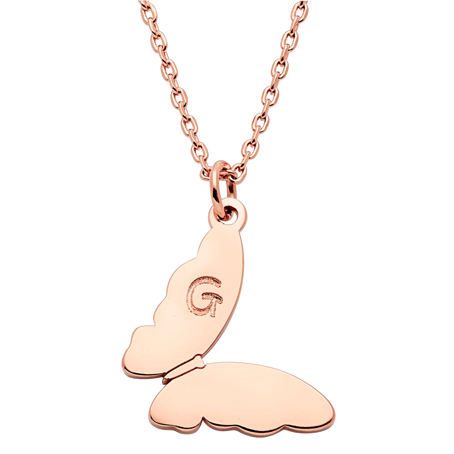 Mini Butterly with Engraved Initial Necklace - Image 6