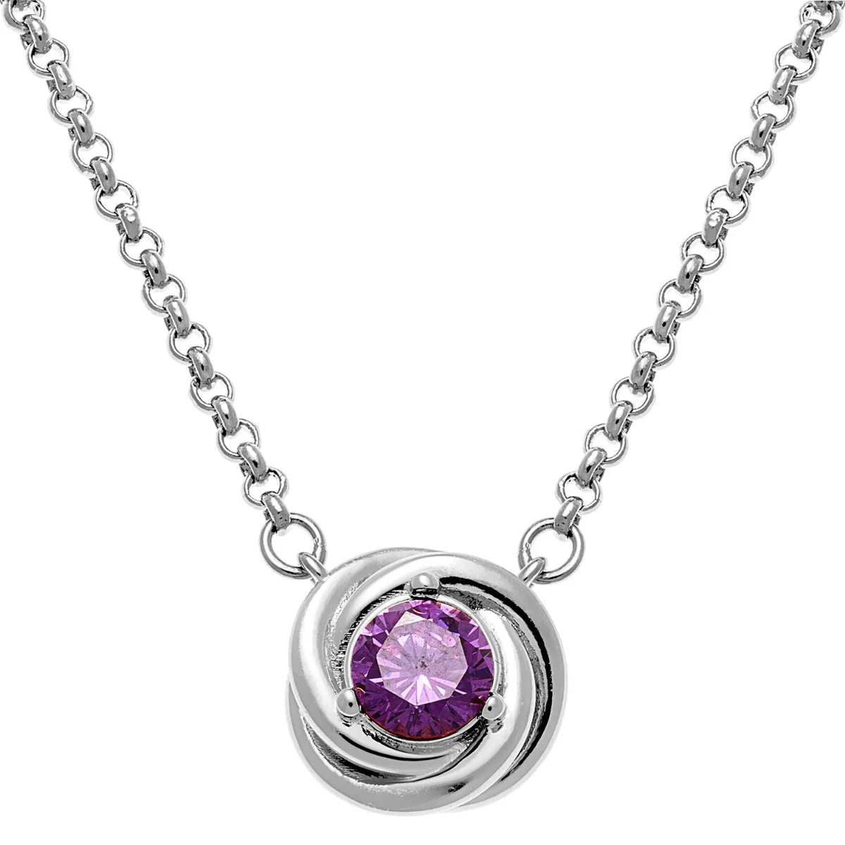 Mini Love Knot Birthstone Necklace - Image 3
