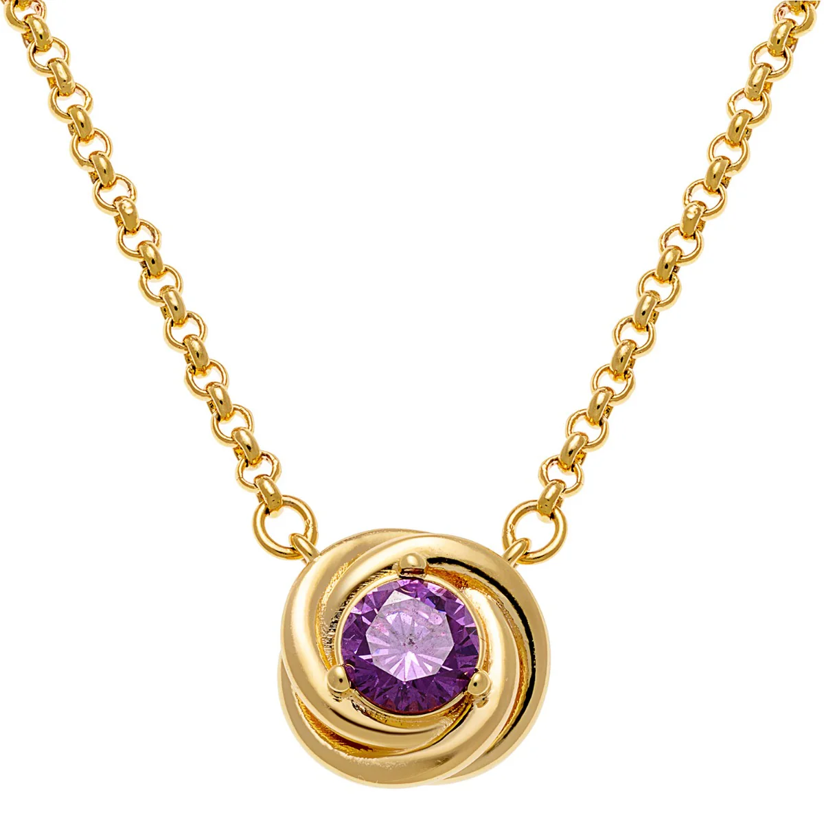 Mini Love Knot Birthstone Necklace - Image 4