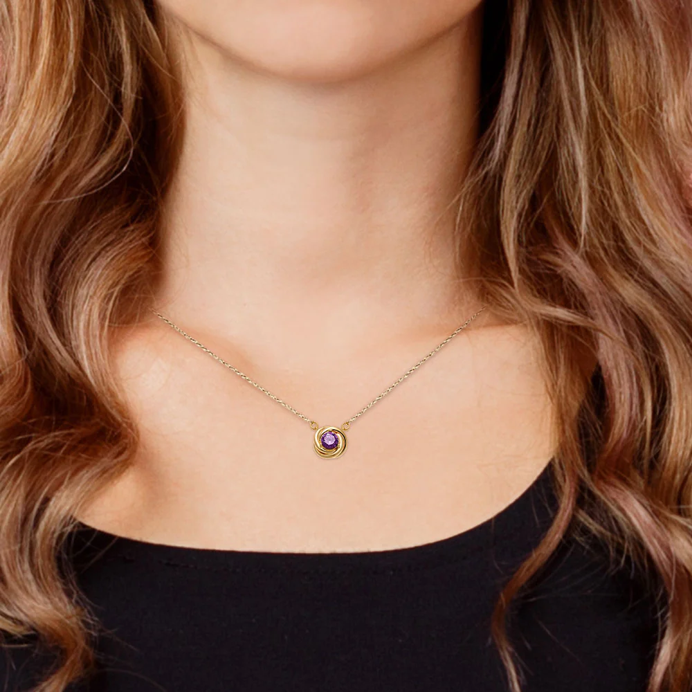 Mini Love Knot Birthstone Necklace - Image 8