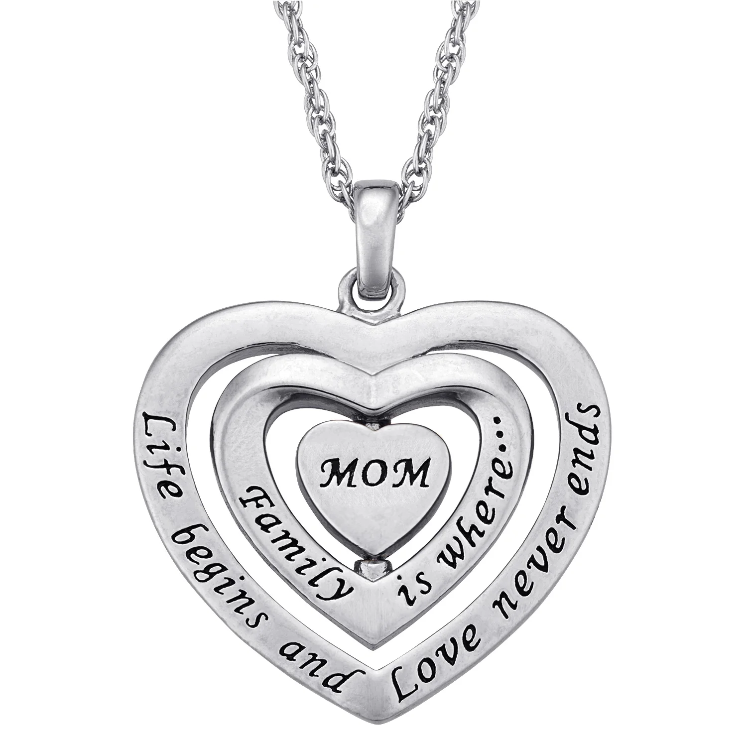 Birthstone Swivel Family Heart Pendant - Image 3