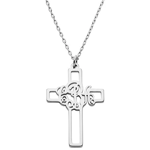 Mongram Cross Necklace - Image 2