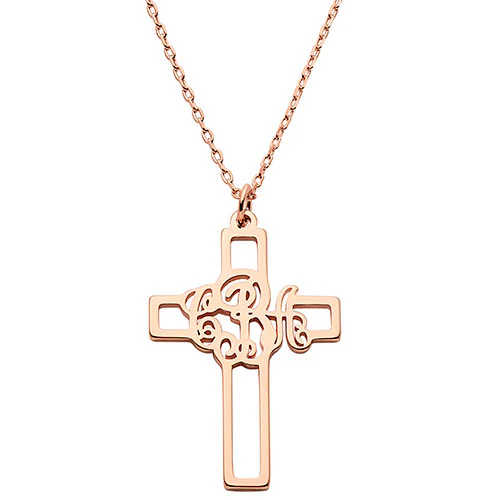 Mongram Cross Necklace - Image 6