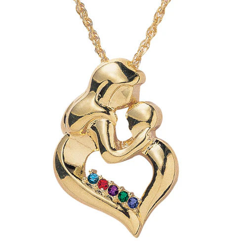 Mother's Embrace Birthstone Necklace