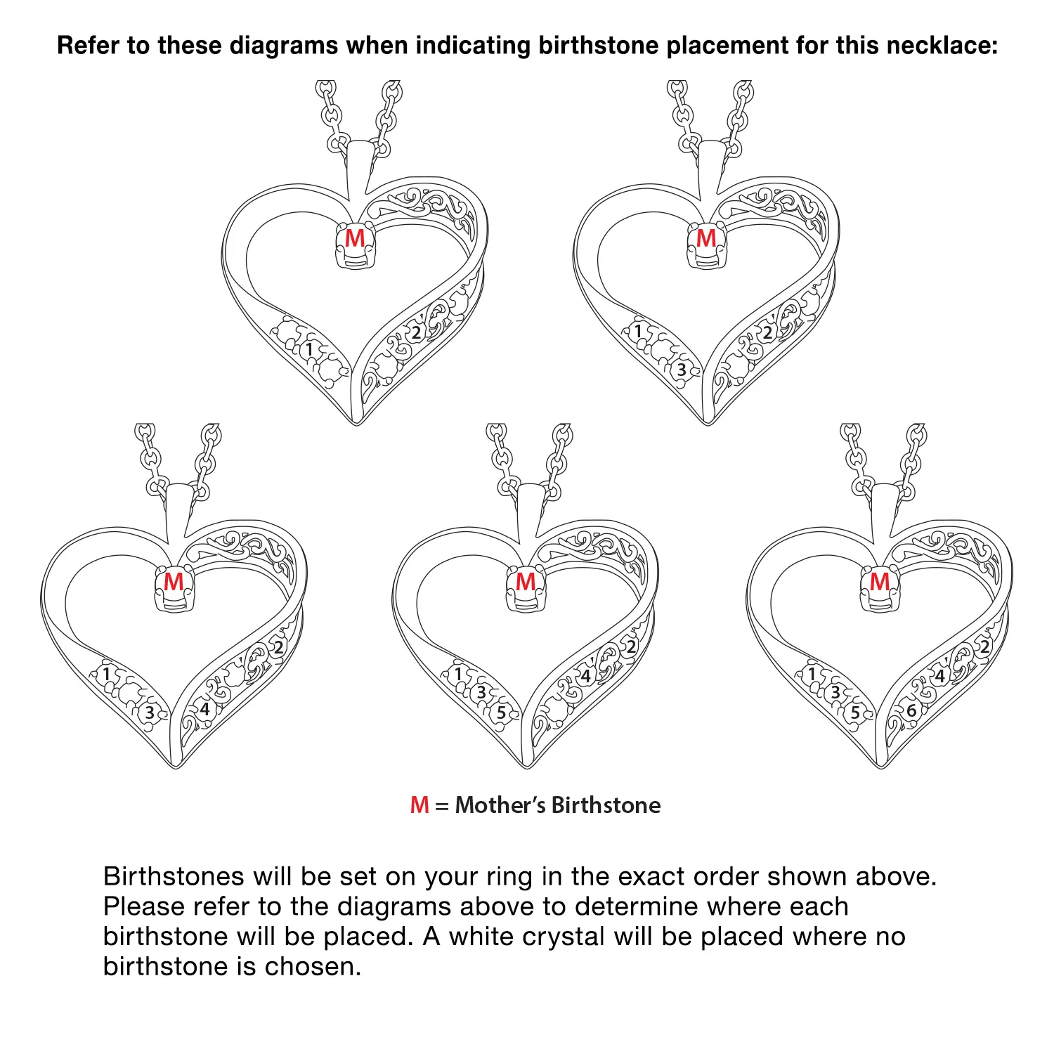 Mother's Birthstone Family Heart Pendant - Image 4