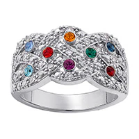 Mother's Braided Birthstone Ring - Image 3