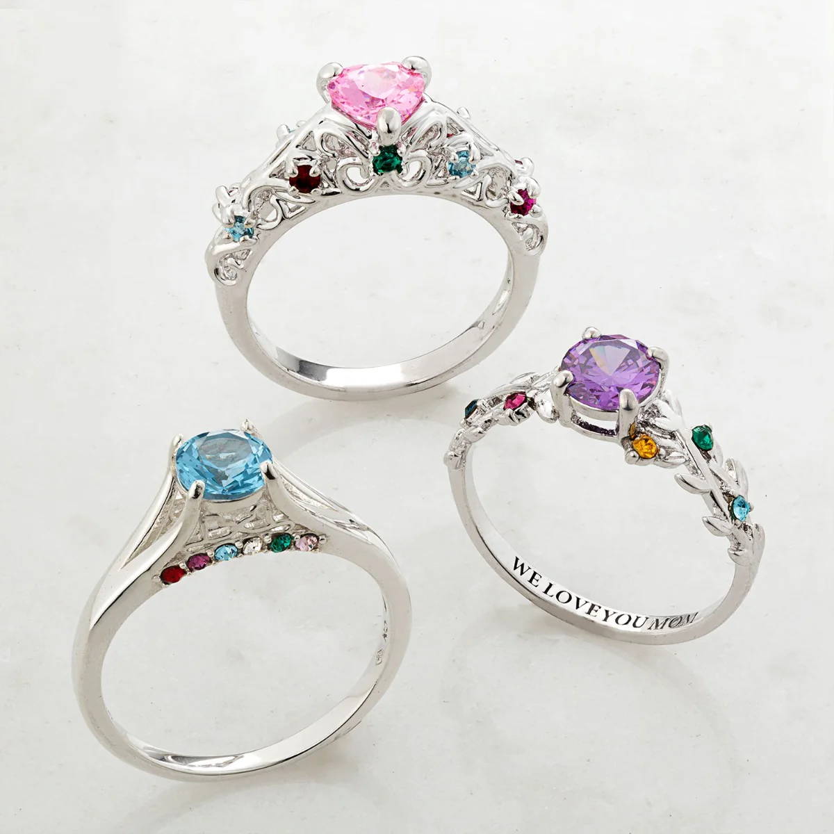 Mother's Family Flower Birthstone Ring - Image 3