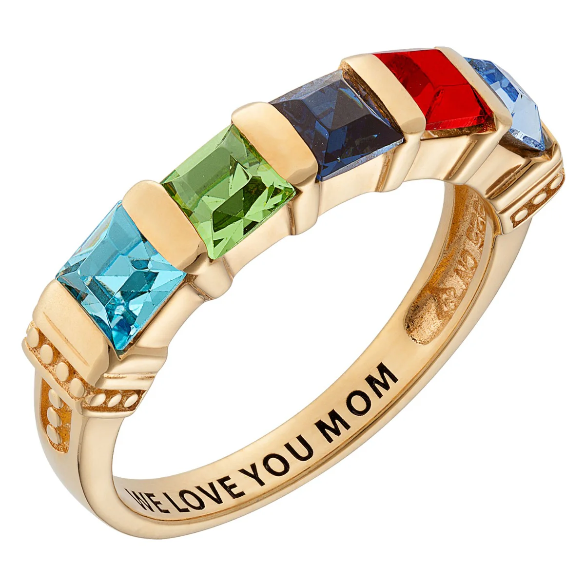 Mother's Square Birthstone Ring - Image 2