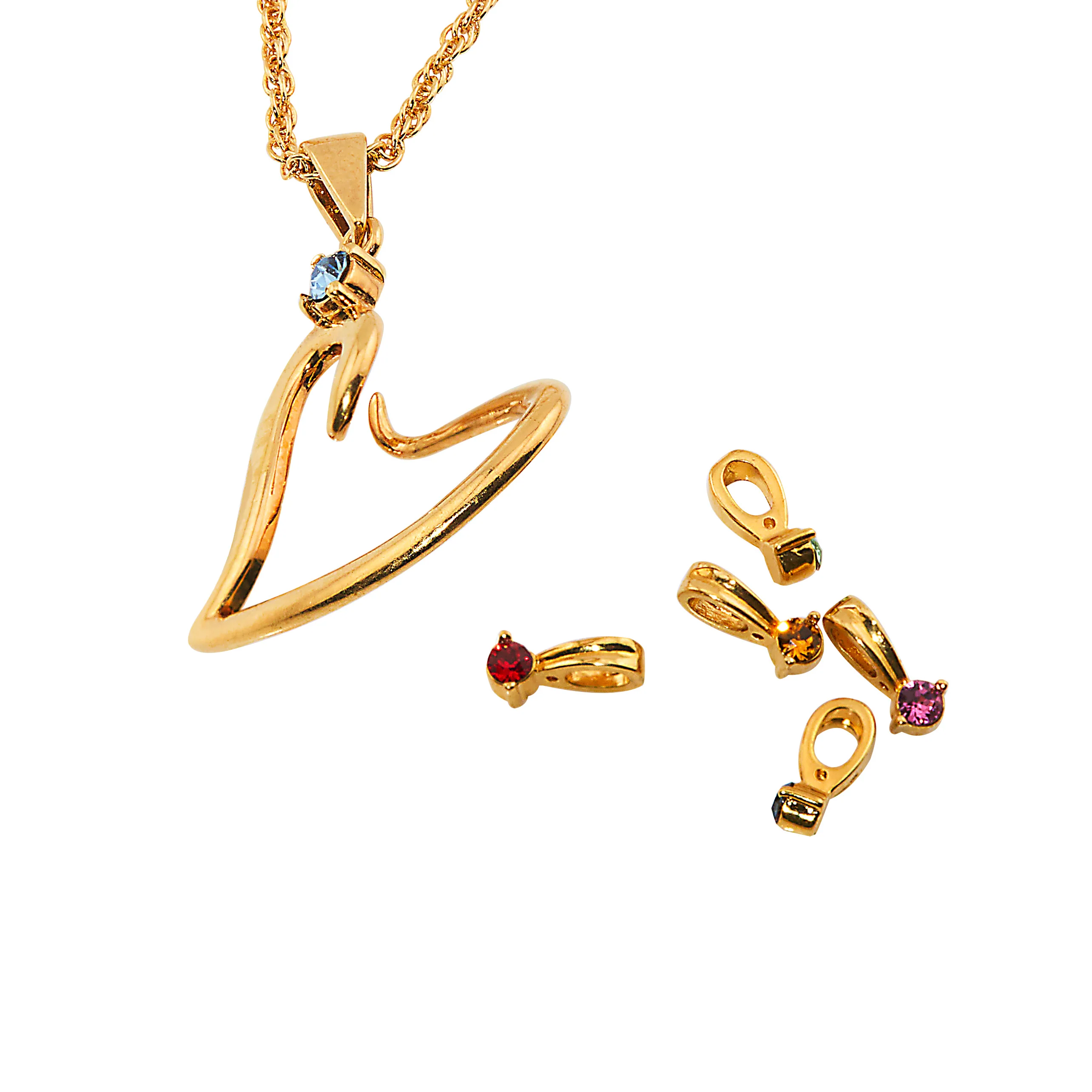 Heart Birthstone Charm Necklace - Image 3
