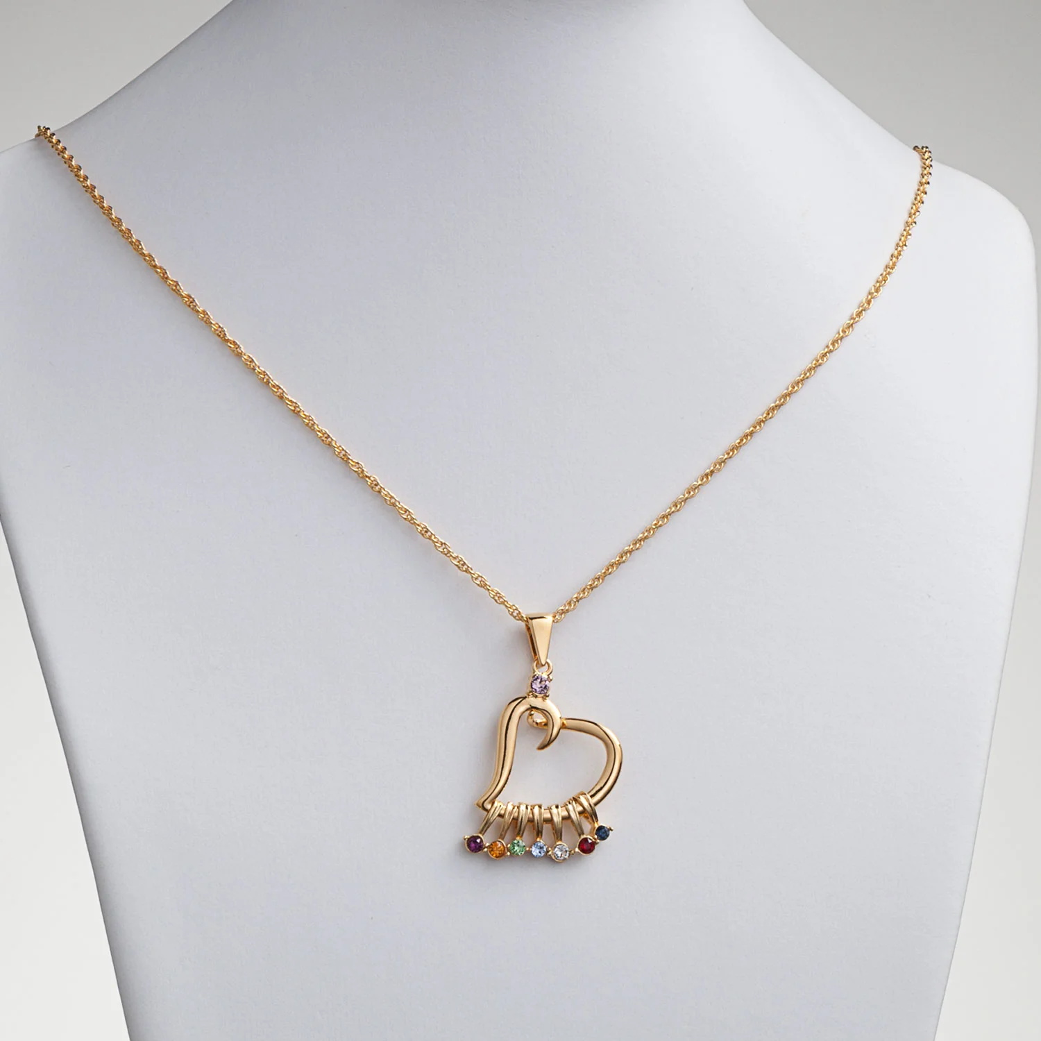 Heart Birthstone Charm Necklace - Image 4