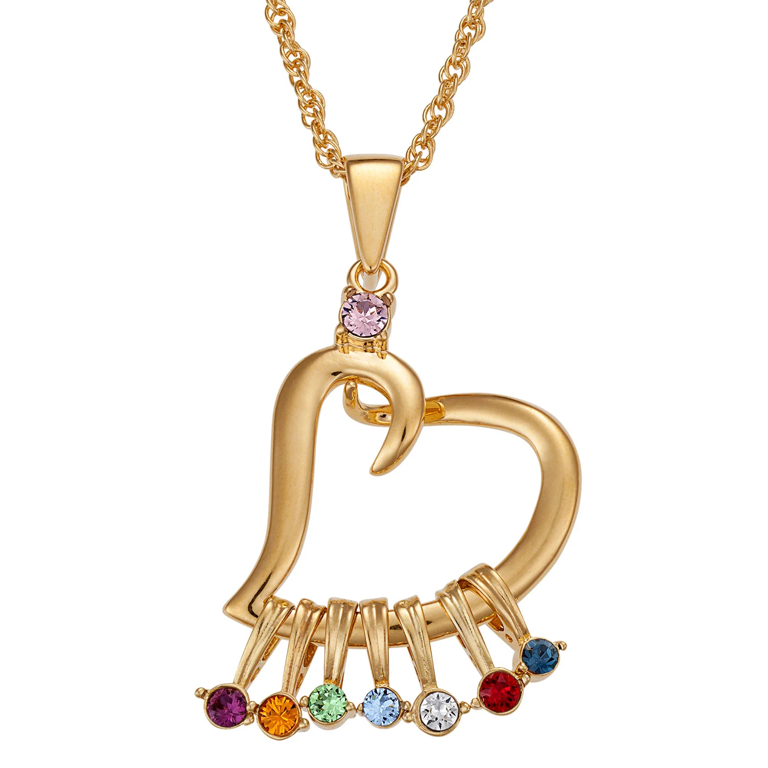 Heart Birthstone Charm Necklace - Image 5