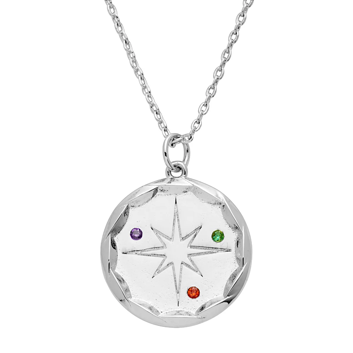 Family Birthstone Compass Necklace - Image 5