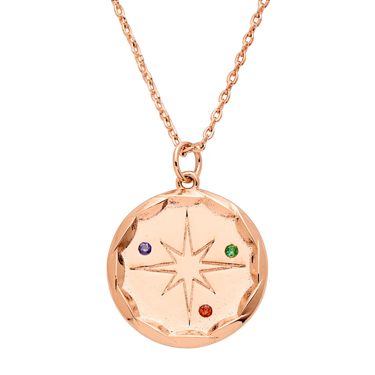 Family Birthstone Compass Necklace - Image 8