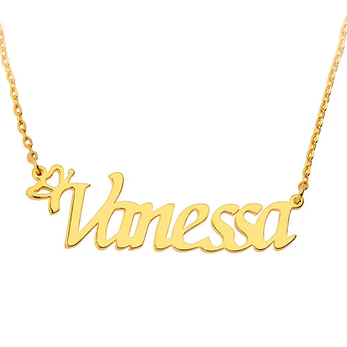Name with Butterfly Accent Necklace - Image 4