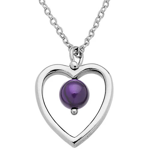 Open Heart with Birth Month Pearl Necklace - Image 2
