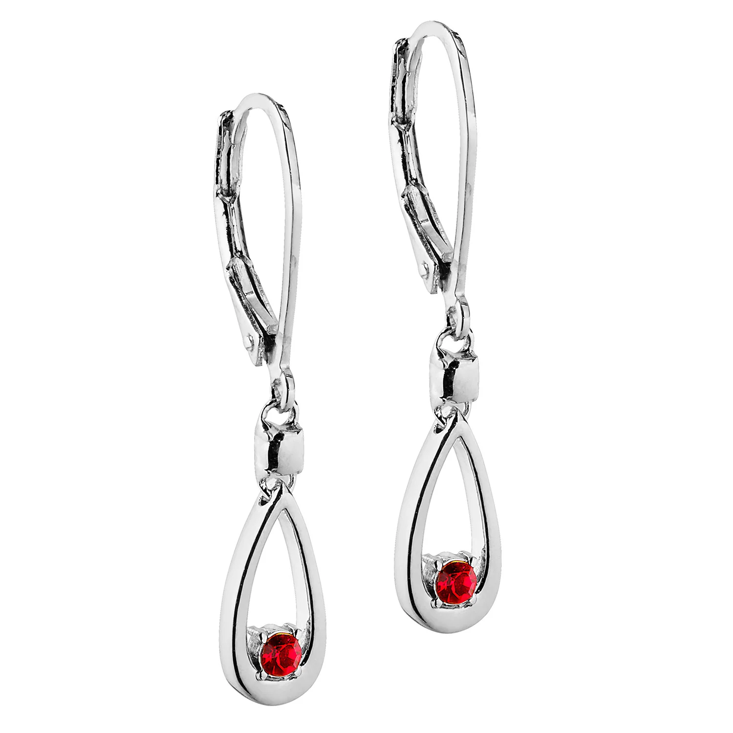 Open Teardrop Birthstone Leverback Earring - Image 2