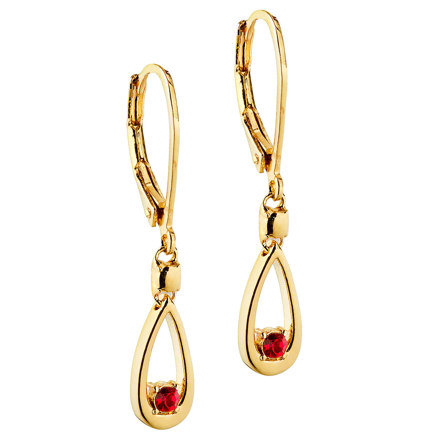 Open Teardrop Birthstone Leverback Earring - Image 4