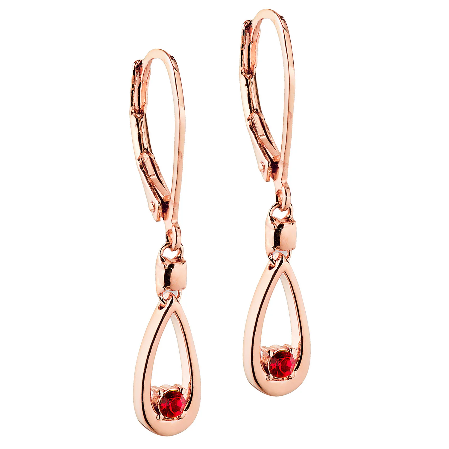 Open Teardrop Birthstone Leverback Earring - Image 5