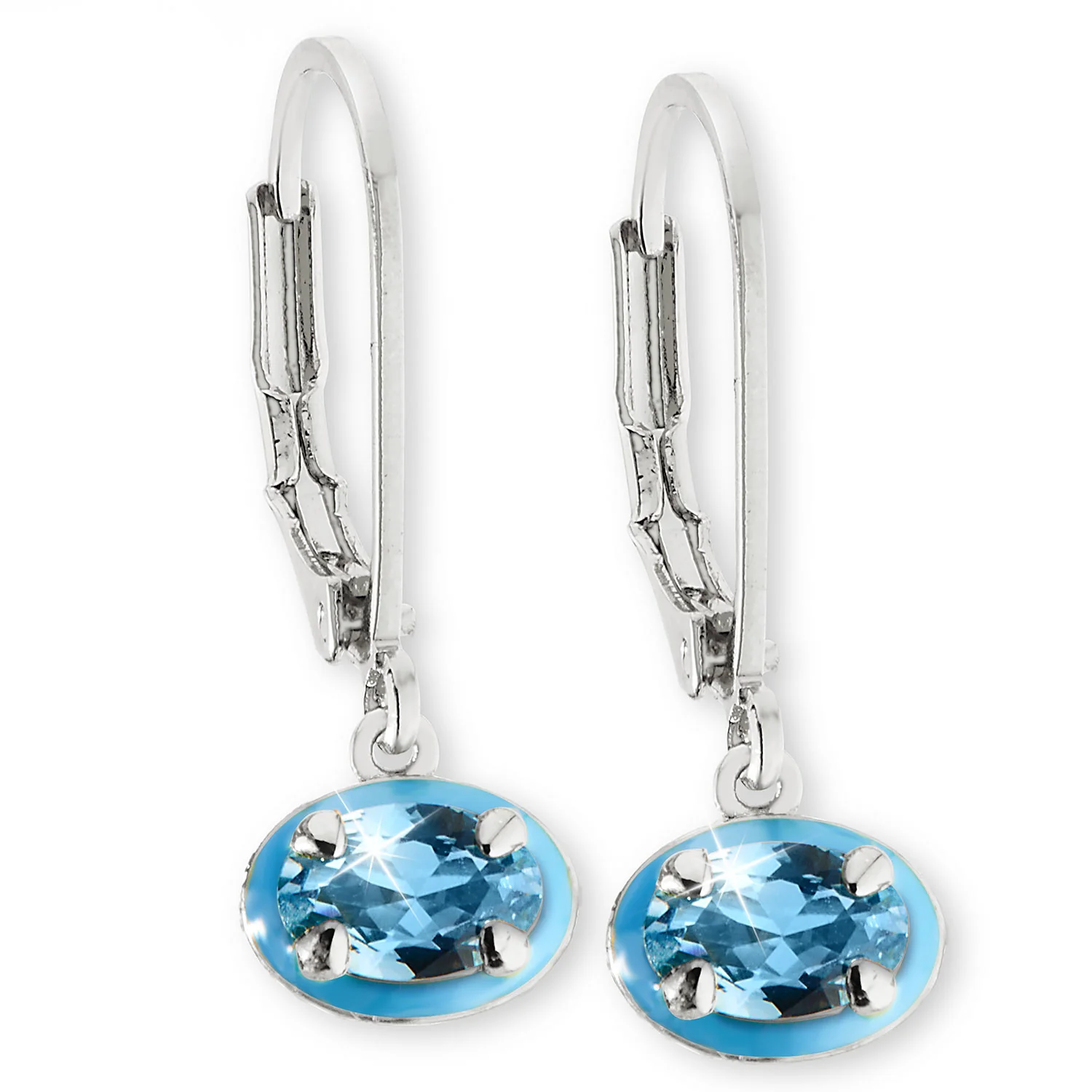 Oval Birthstone and Enamel Earring - Image 2