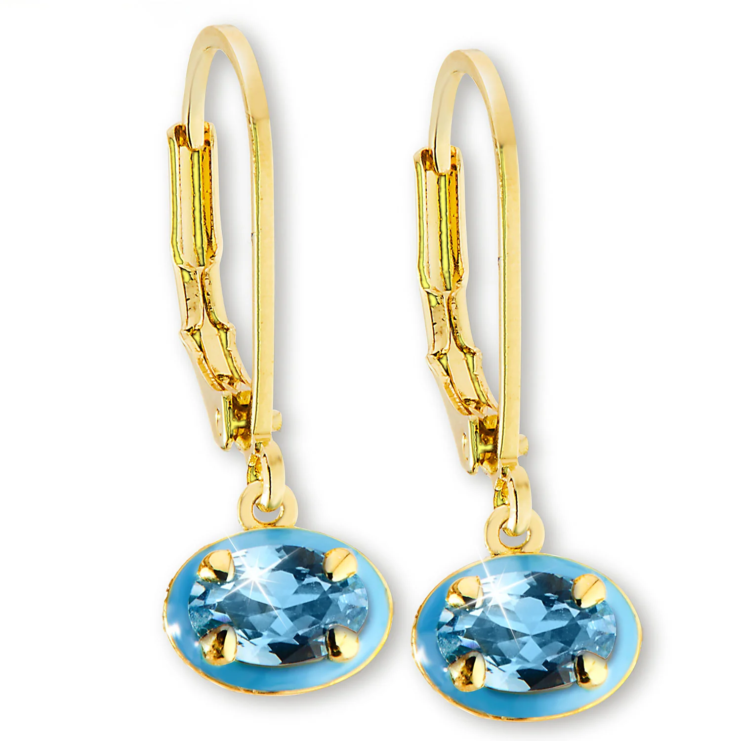 Oval Birthstone and Enamel Earring - Image 3