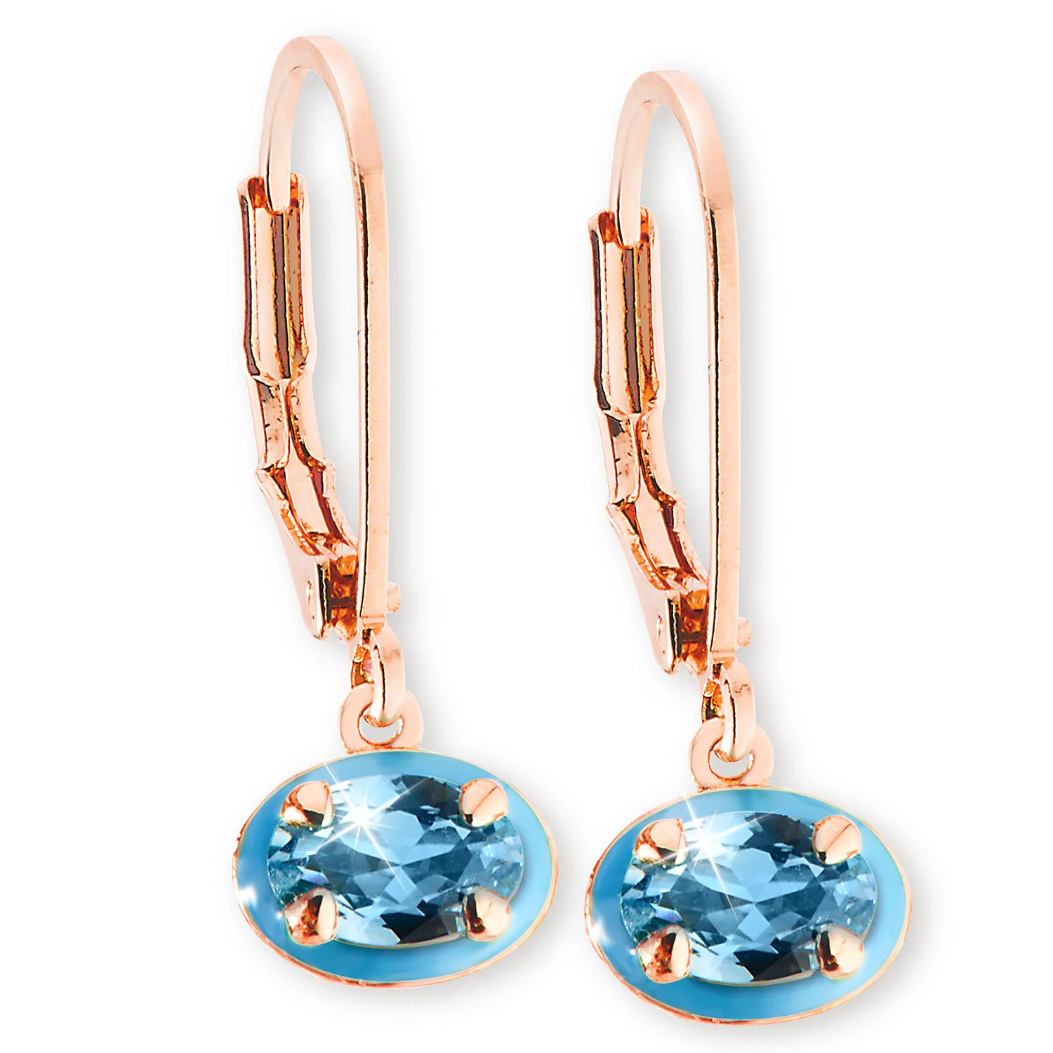 Oval Birthstone and Enamel Earring - Image 4