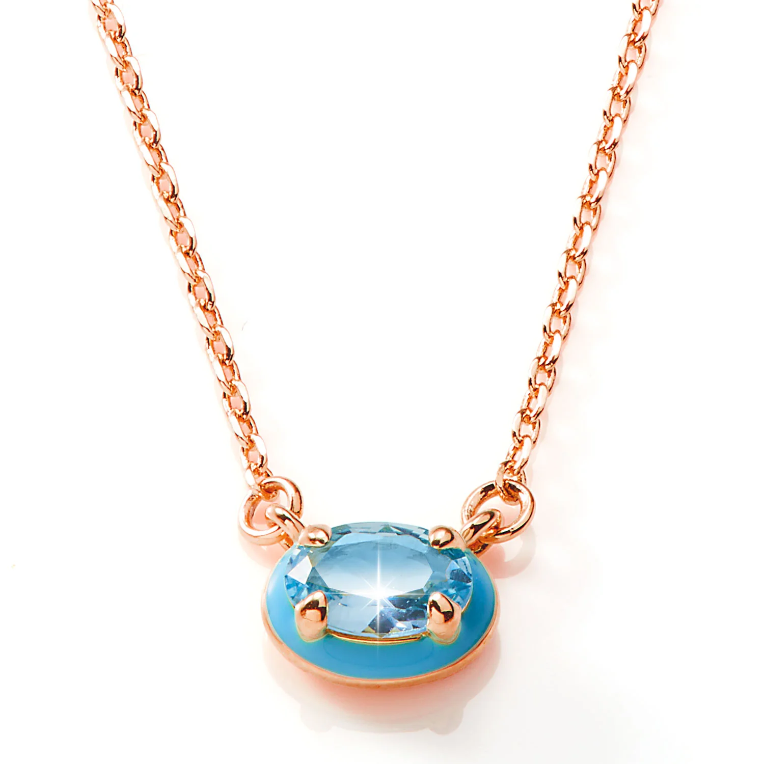 Oval Birthstone and Enamel Necklace - Image 5