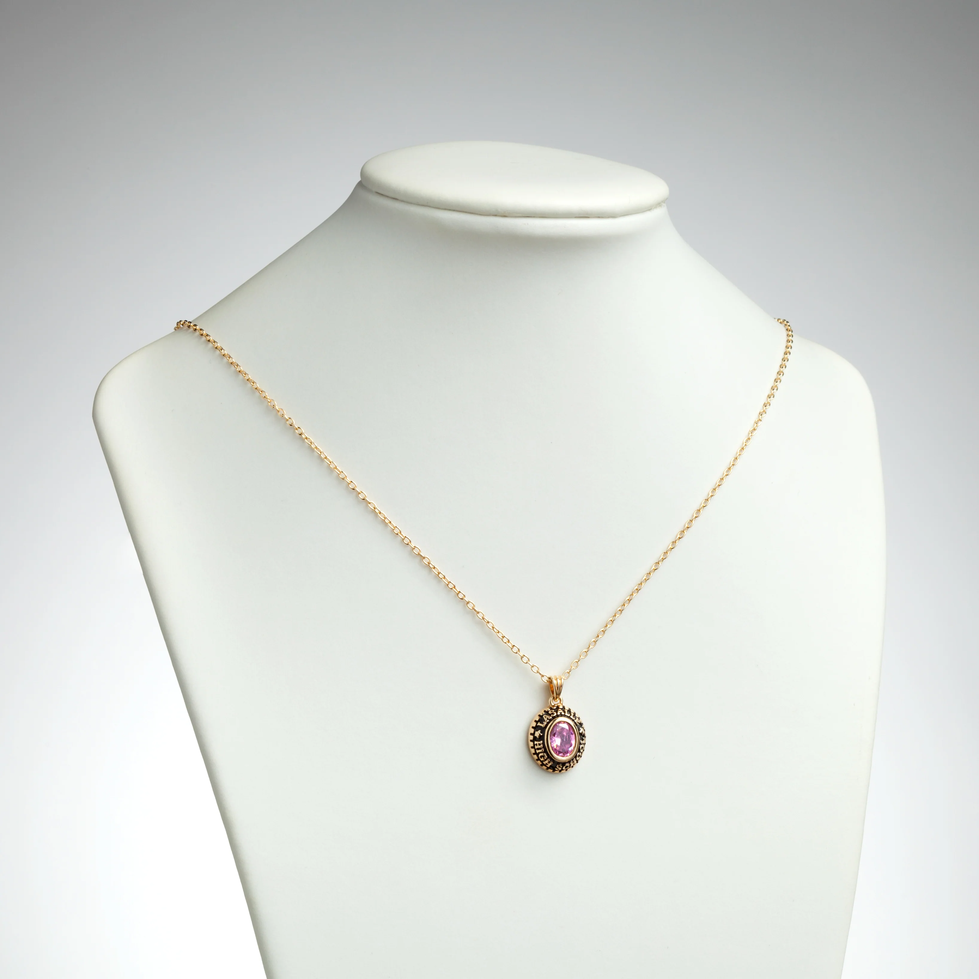 Women's Gold CELEBRIUM Oval Birthstone Graduation Pendant - Image 3