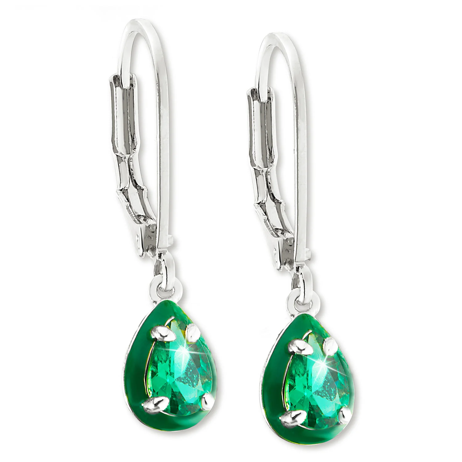 Pear Birthstone and Enamel Earring - Image 2