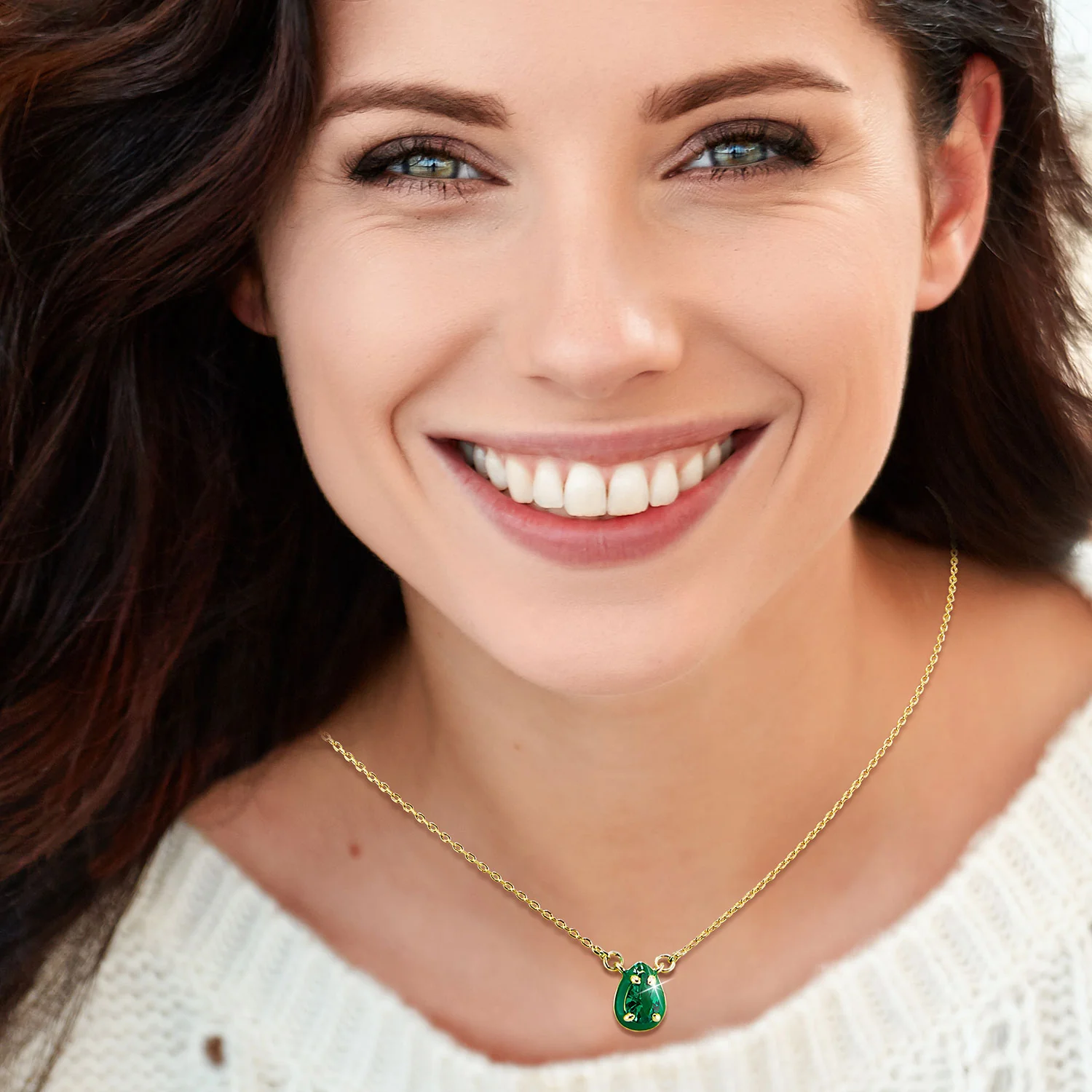 Pear Birthstone and Enamel Necklace - Image 4