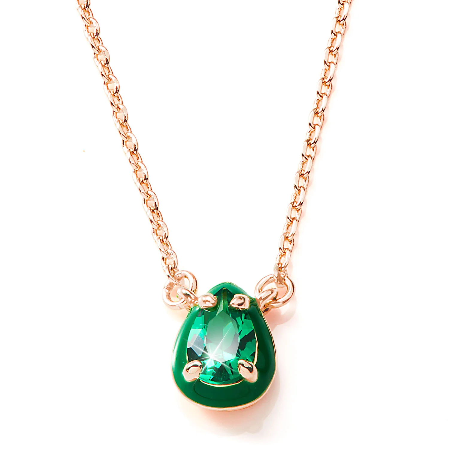 Pear Birthstone and Enamel Necklace - Image 5