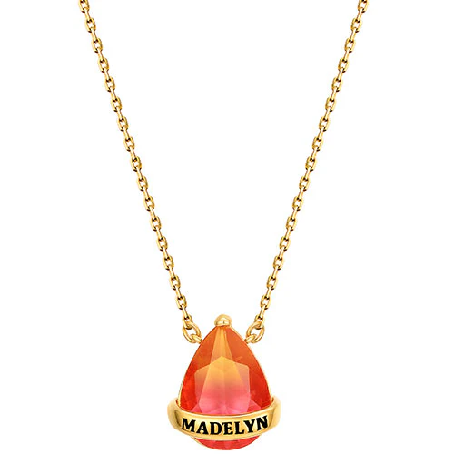 Personalized Banner Iridescent Crystal Teardrop Necklace - Image 4