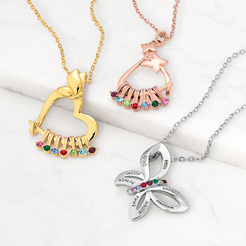 Personalized Butterfly Slider Charm Necklace - Image 11