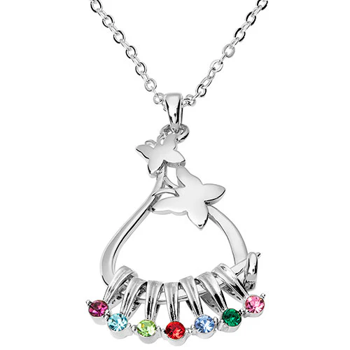 Personalized Butterfly Slider Charm Necklace - Image 3