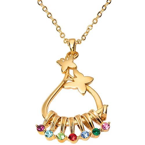Personalized Butterfly Slider Charm Necklace - Image 7