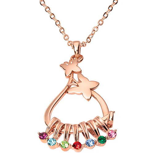 Personalized Butterfly Slider Charm Necklace - Image 9