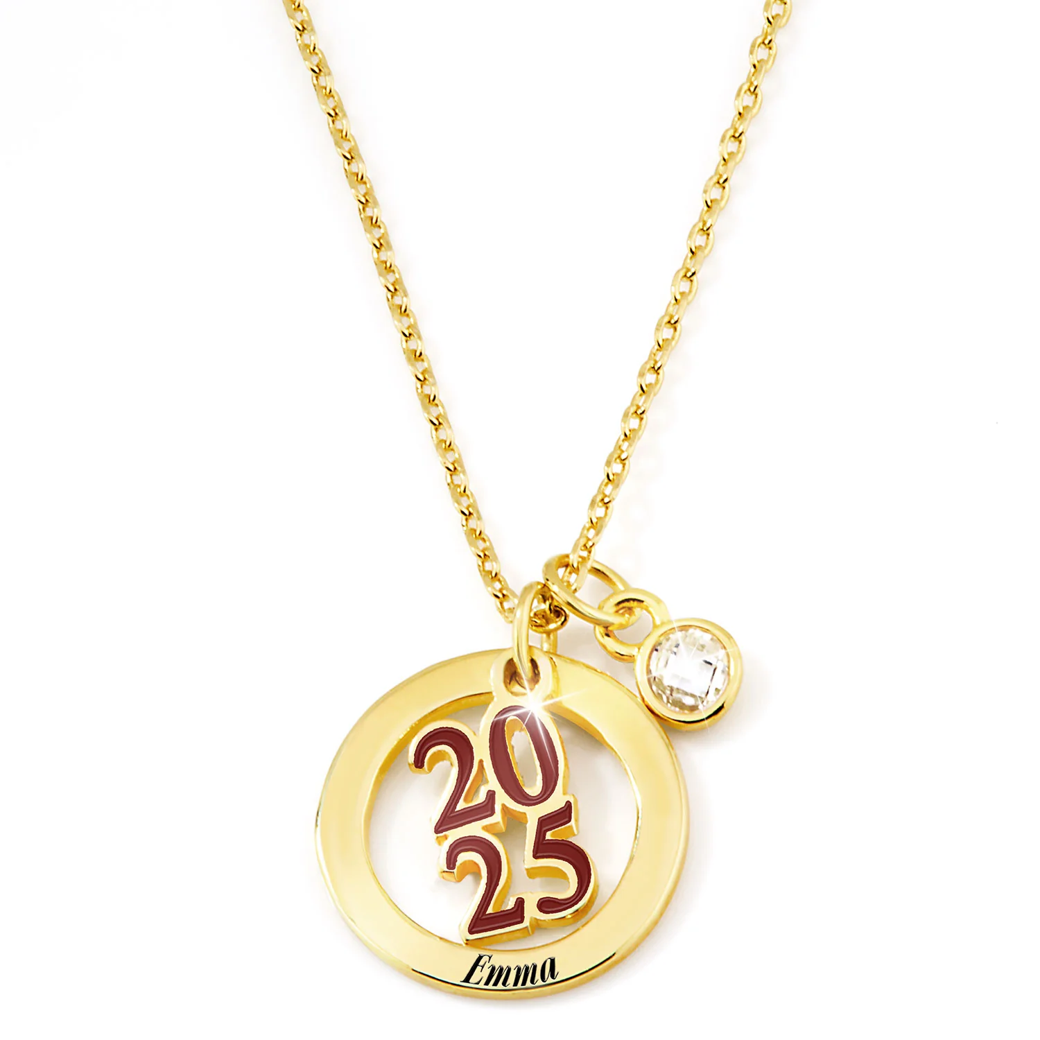 Personalized Charms Enamel Graduation Cluster Birthstone Freestyle Class/ Graduation Necklace - Image 4