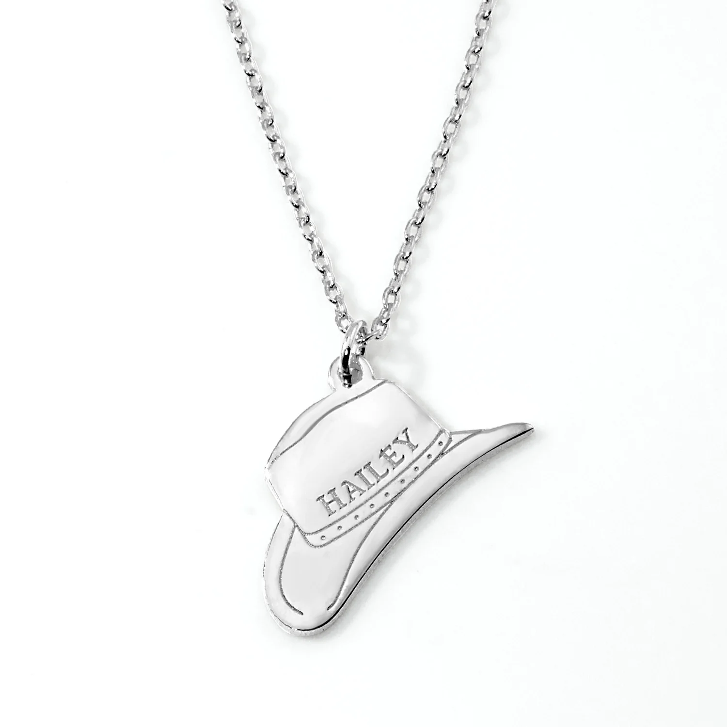 Personalized Cowboy Hat Charm Pendant Necklace - Image 3