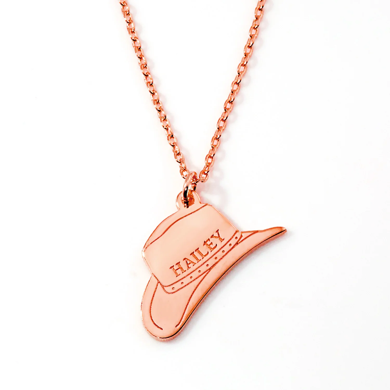 Personalized Cowboy Hat Charm Pendant Necklace - Image 5