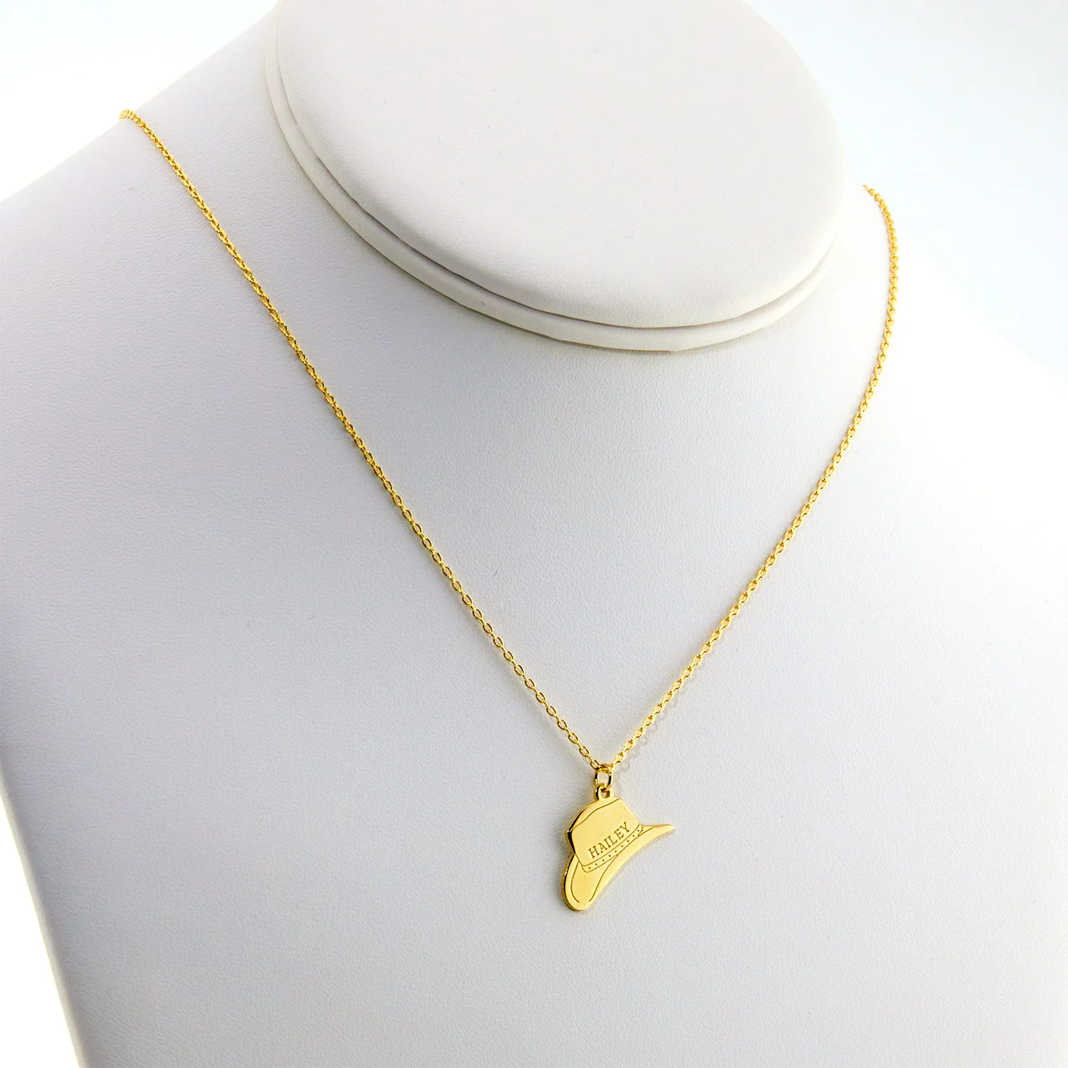 Personalized Cowboy Hat Charm Pendant Necklace - Image 6