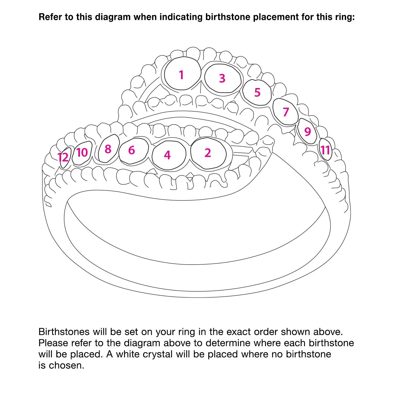 Personalized Curved Bypass Family Birthstone Ring - Image 6